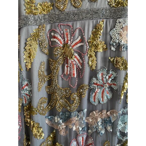 Gray Long Cuff Sleeve Embellished Midi
Dress 5423 Size 12 NWT - Picture 13 of 15